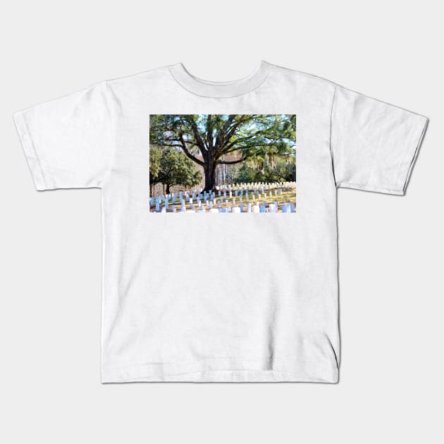 Wilmington National Cemetery Kids T-Shirt by Cynthia48